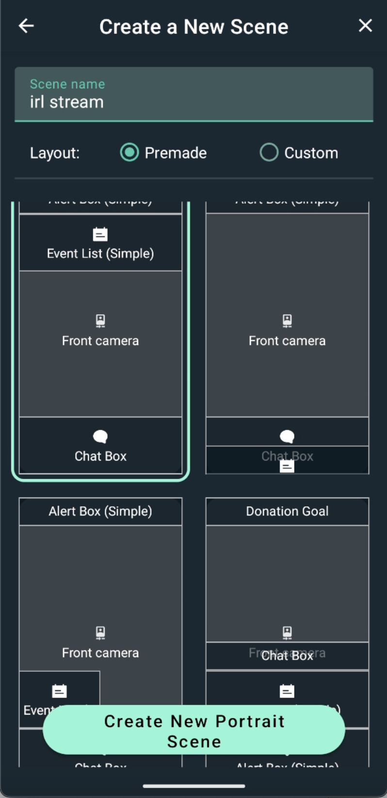 streamlabs mobile app android scenes